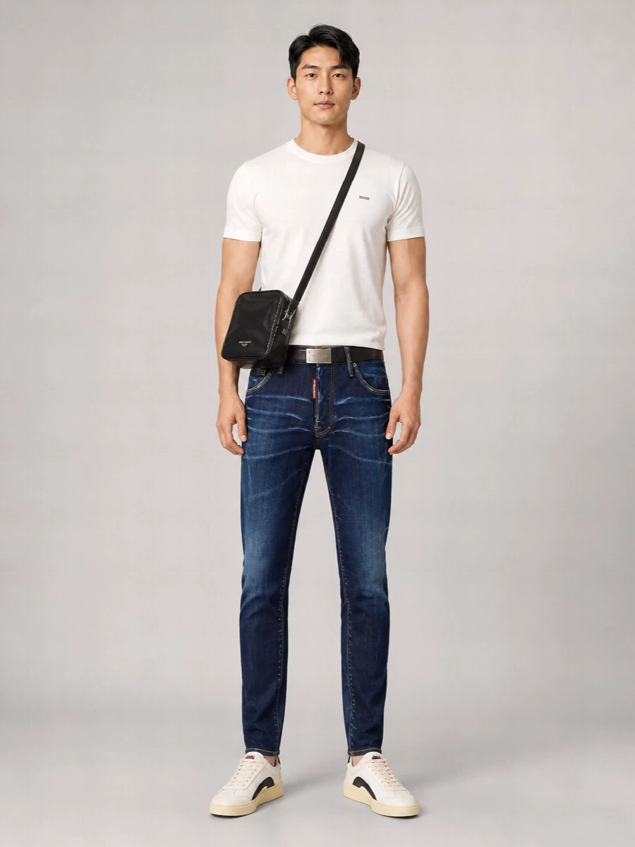 Dsquared2 Calf Leather Two-Tone Low-Top Sneakers