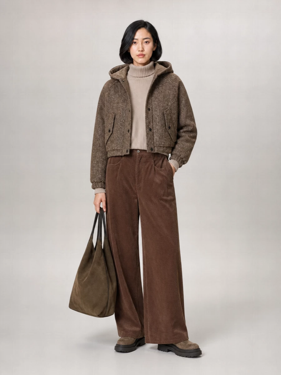 Brunello Cucinelli Virgin Wool Down Tweed Oversized Puffer Jacket