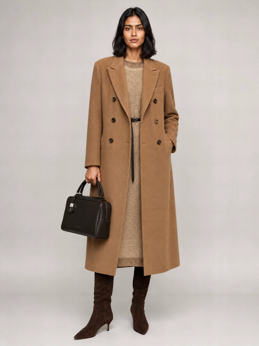 Blazé Milano Camel Hair Double-Breasted Coat
