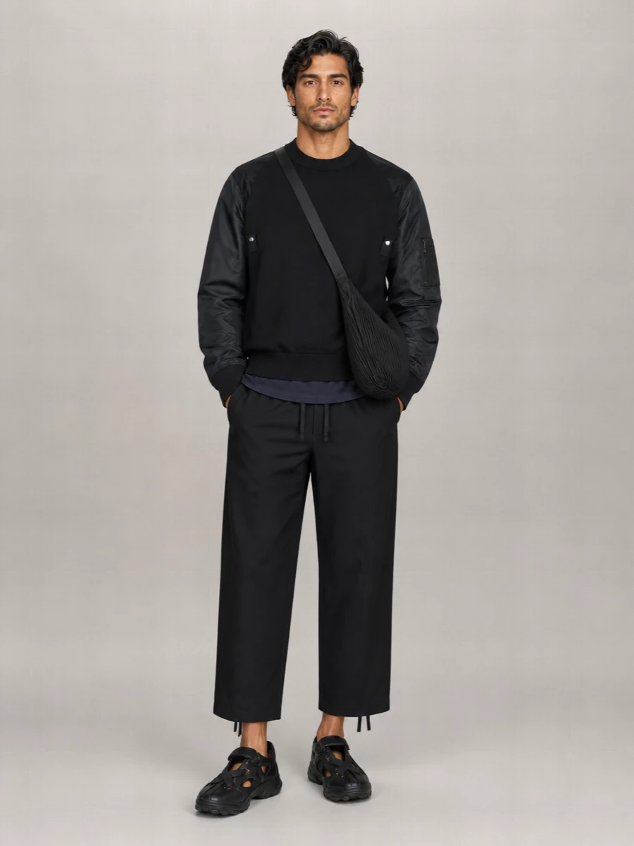 Y-3 Leather Cutout Sandals