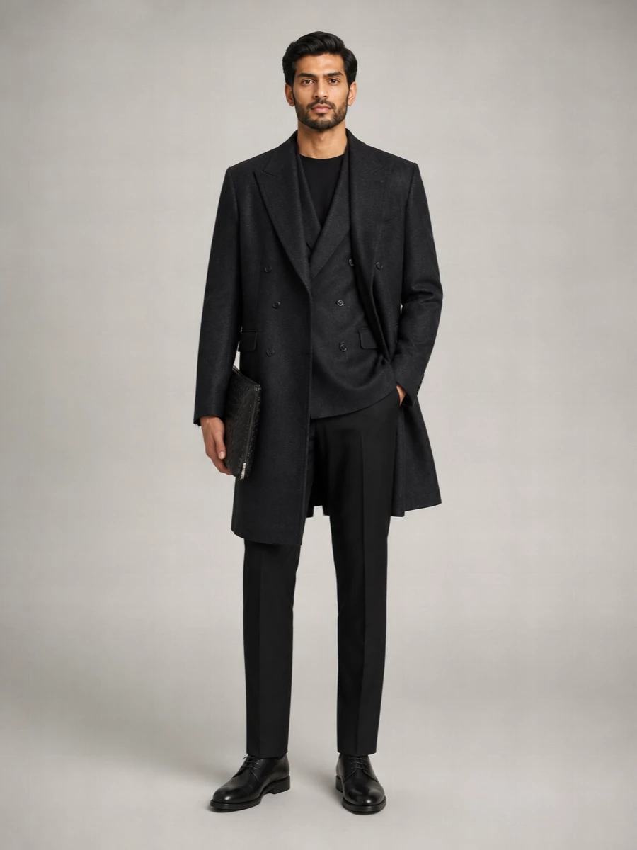 Tagliatore wool double-breasted coat