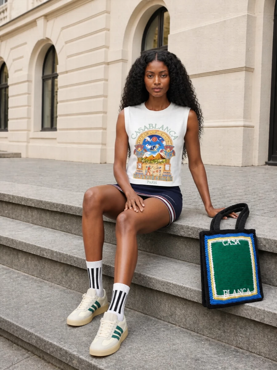 Casablanca tennis mini adidas sneakers outfit