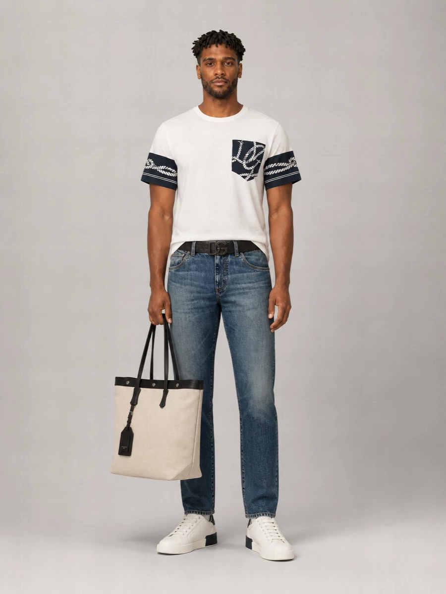 Dolce&Gabbana Silk Blend Printed Short-Sleeve T-Shirt