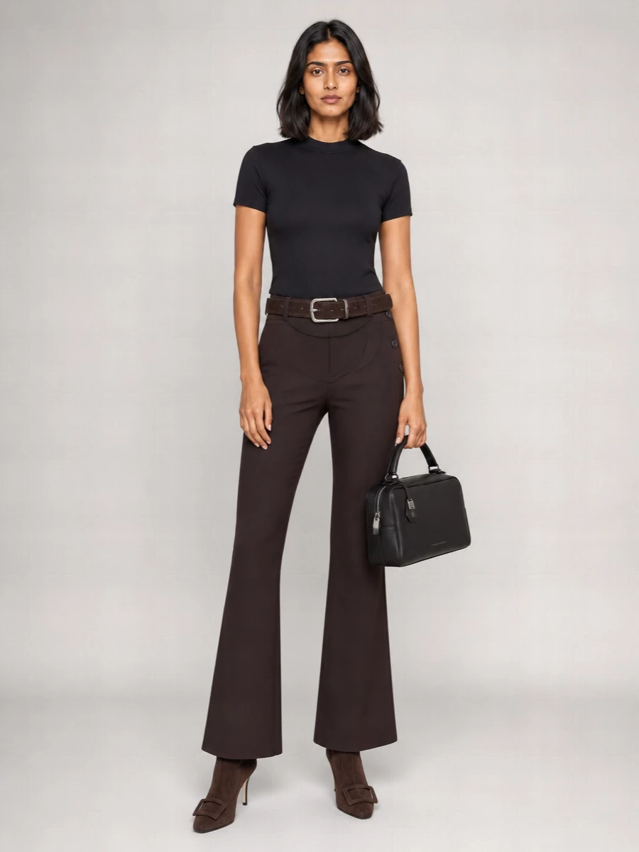 Courrèges Wool Flared Tailored Trousers
