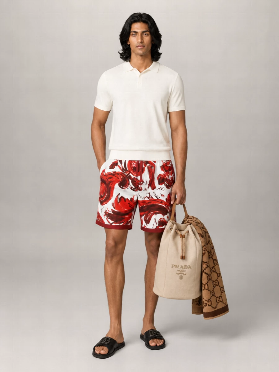Dolce&Gabbana Silk Printed Bermuda Shorts