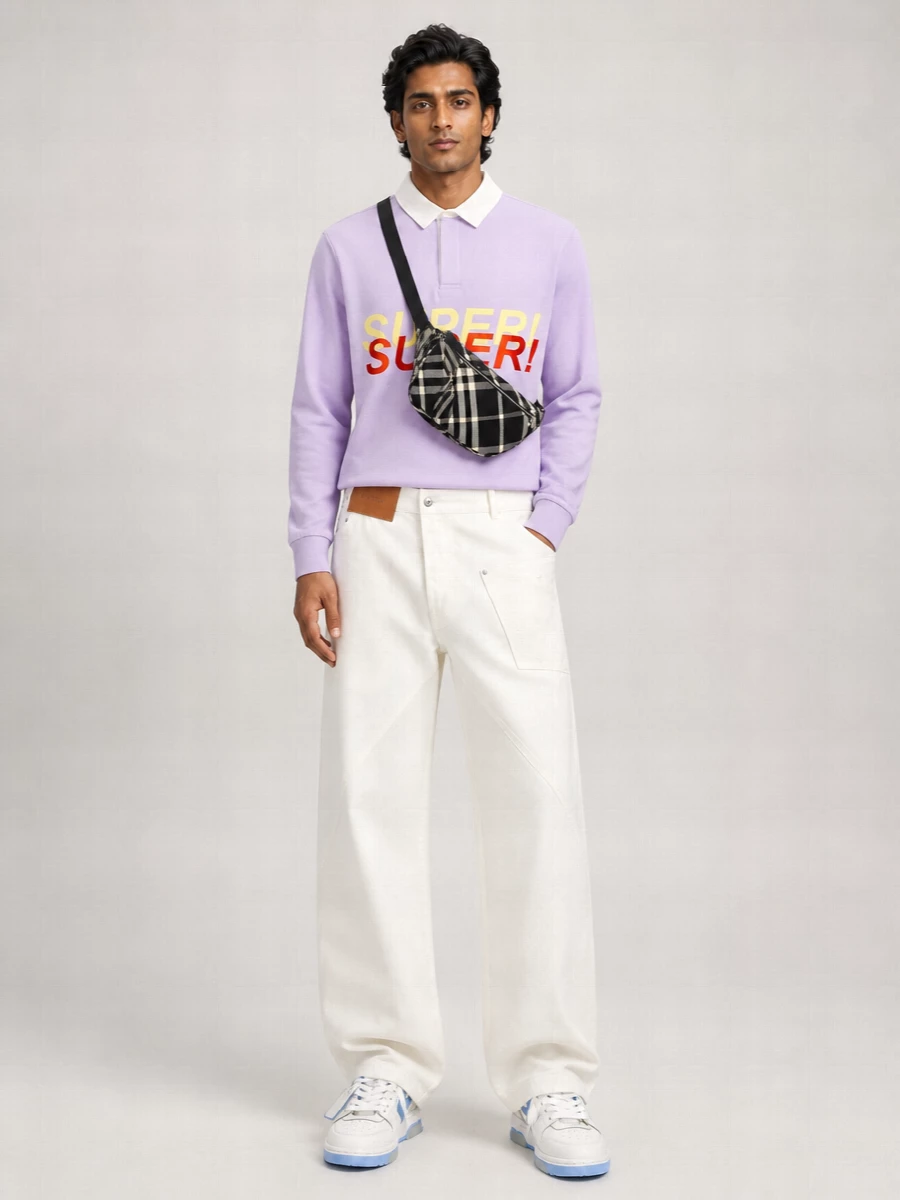 Jw Anderson Cotton Long-Sleeve Polo Shirt