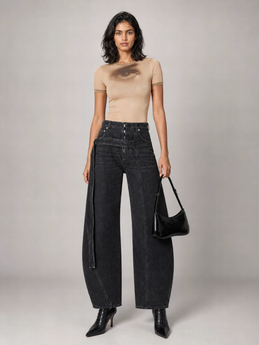 Jean Paul Gaultier Printed Mesh Tulle T-Shirt
