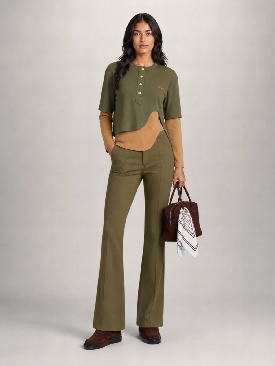 The Attico Cotton Color-Block Crew-Neck Long-Sleeve Knitted Top