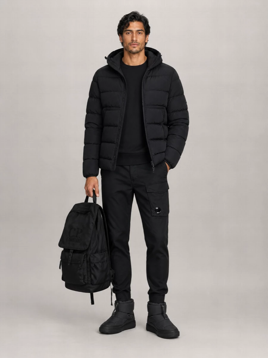 C.p. Company Down Quilted Hooded Padded Coat