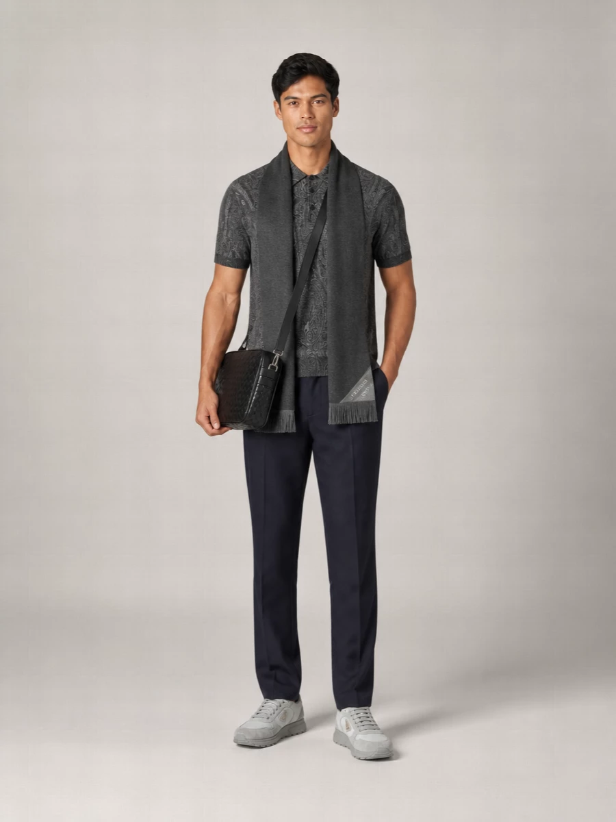Etro Silk Cashmere Polo Shirt