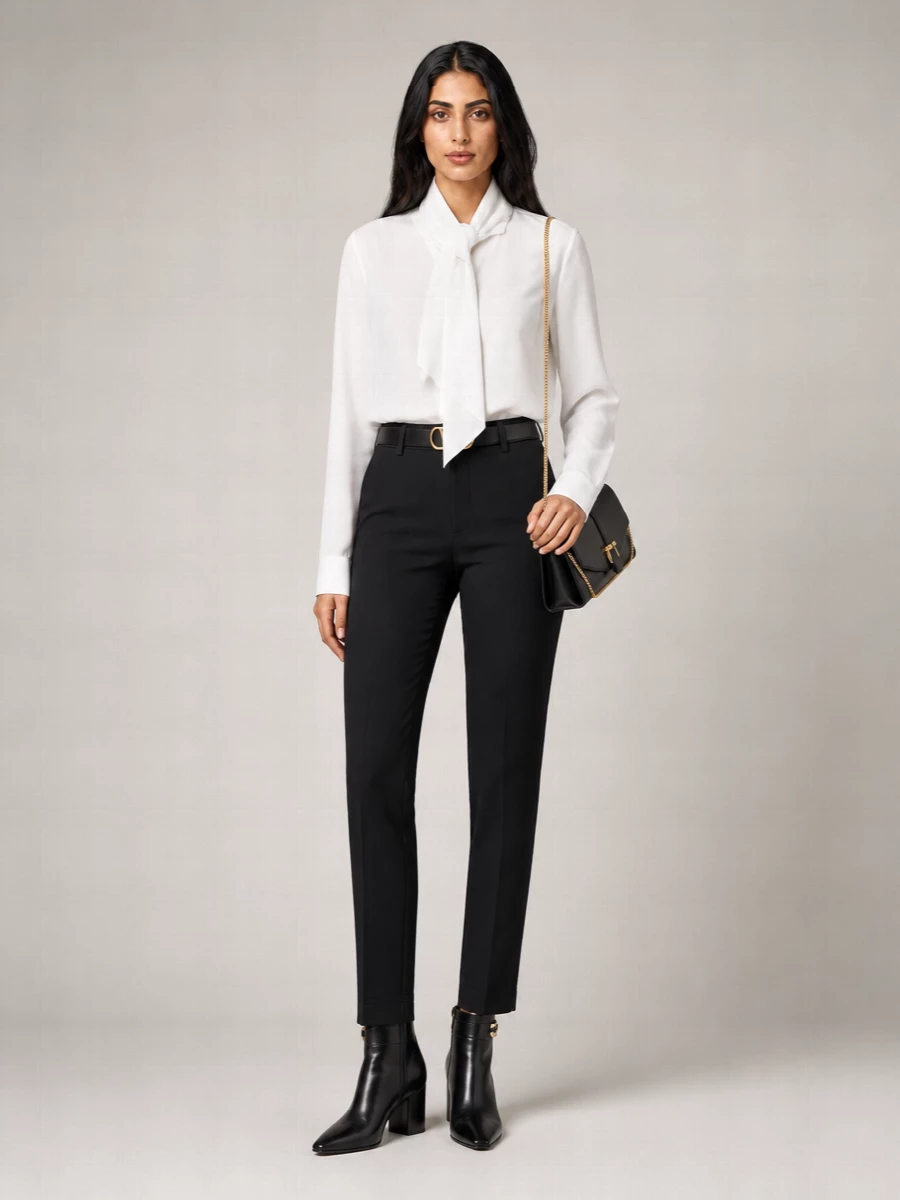 Alberta Ferretti Wool Silk Tapered Trousers