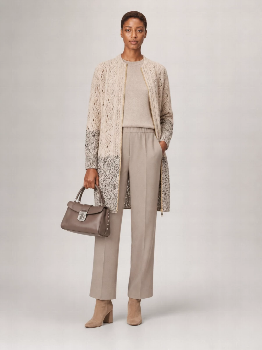Fabiana Filippi Wool Silk Cashmere Long Cardigan