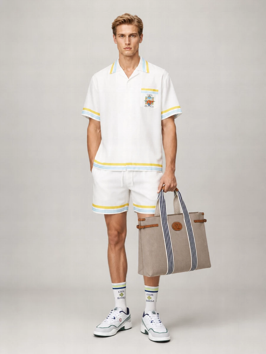 Casablanca Silk Printed Deck Shorts