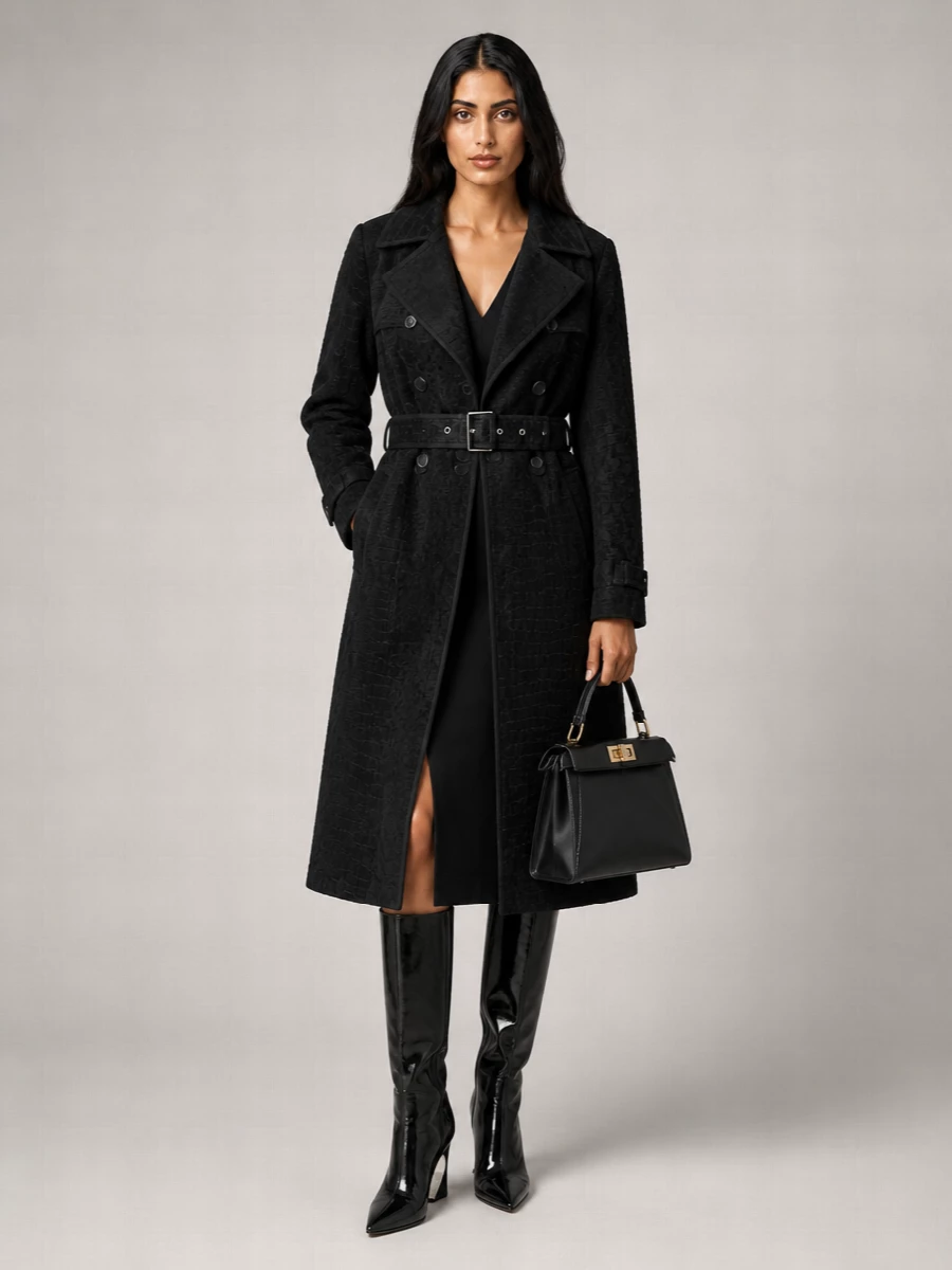 Fendi silk double-breasted animal-print coat