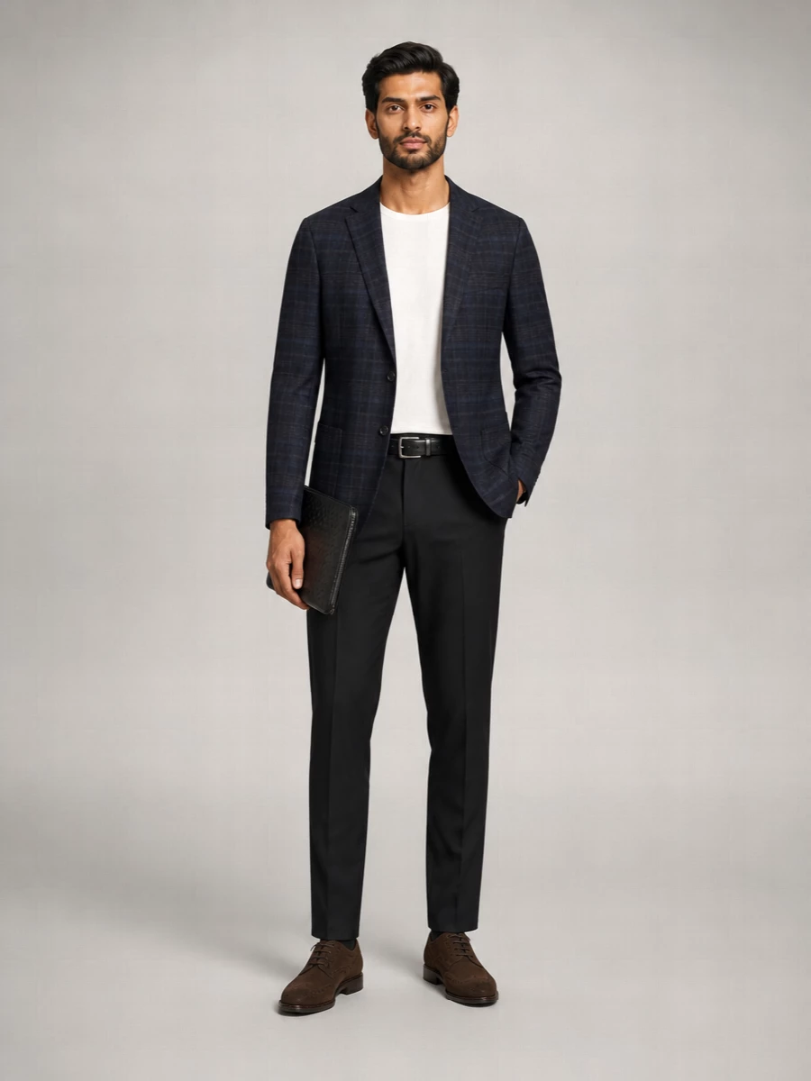 Zegna checked wool single-breasted blazer