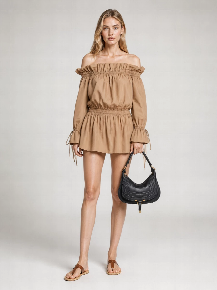 Saint Laurent Leather Babylone Thong Sandals