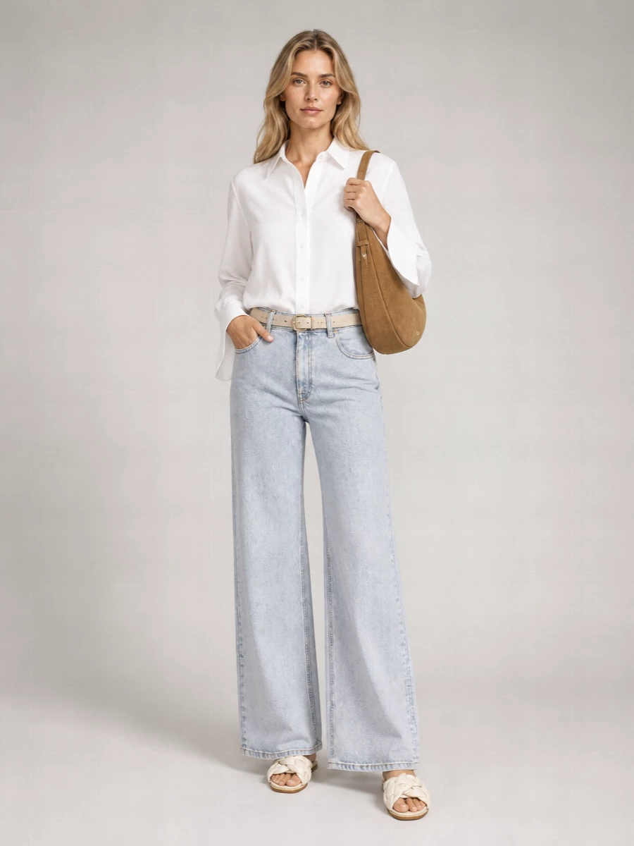 Fabiana Filippi Diamond-Embellished Denim Straight-Leg Trousers