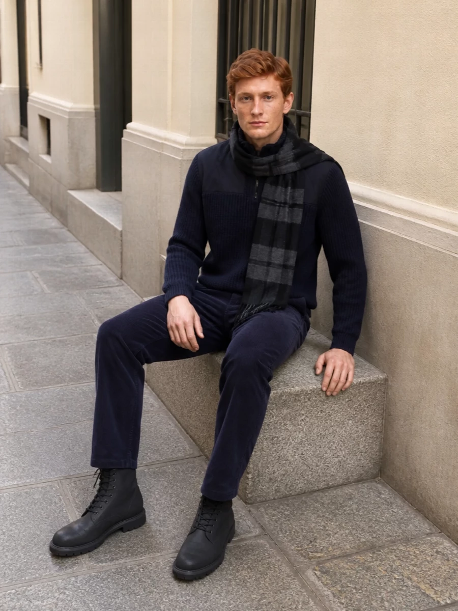 Carhartt wip navy knit corduroy pants boots