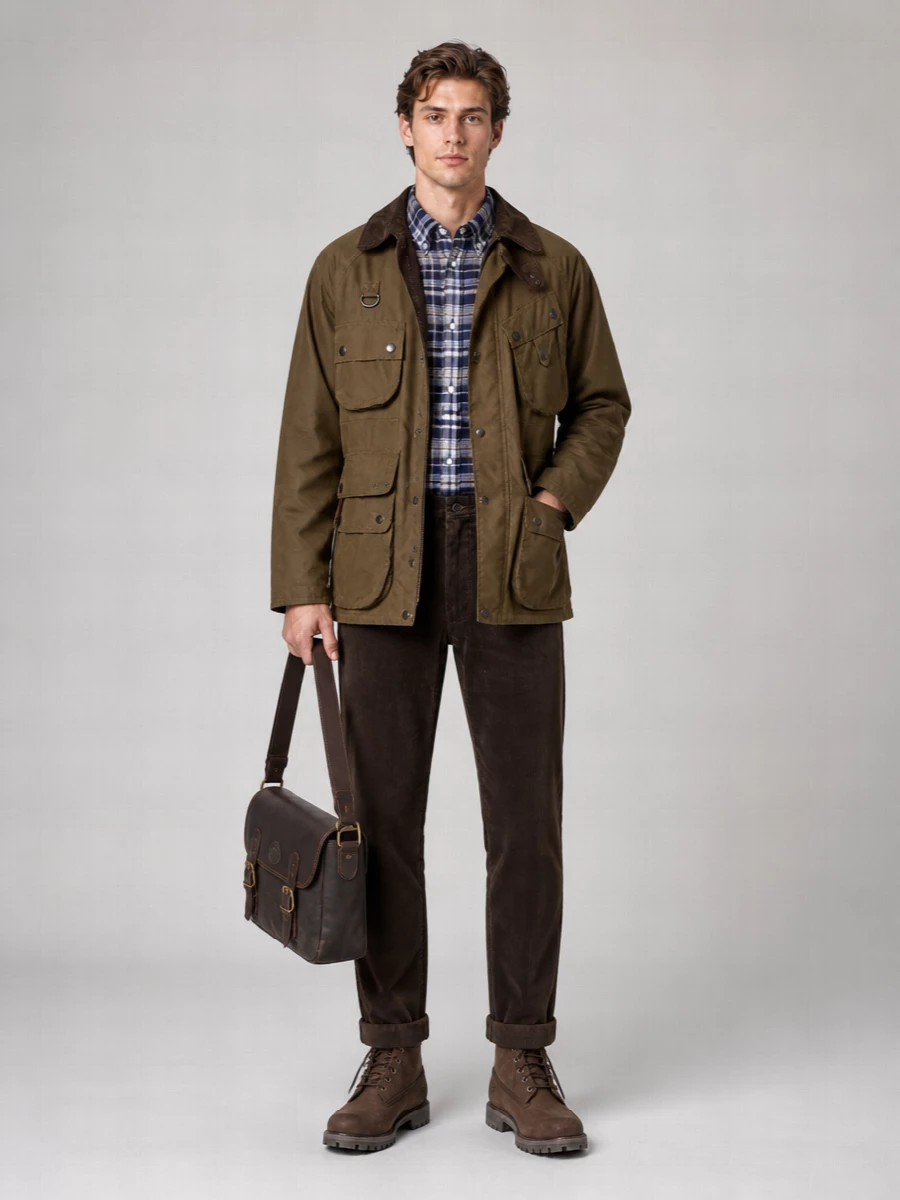 Barbour cotton 3 in 1 single breasted coat