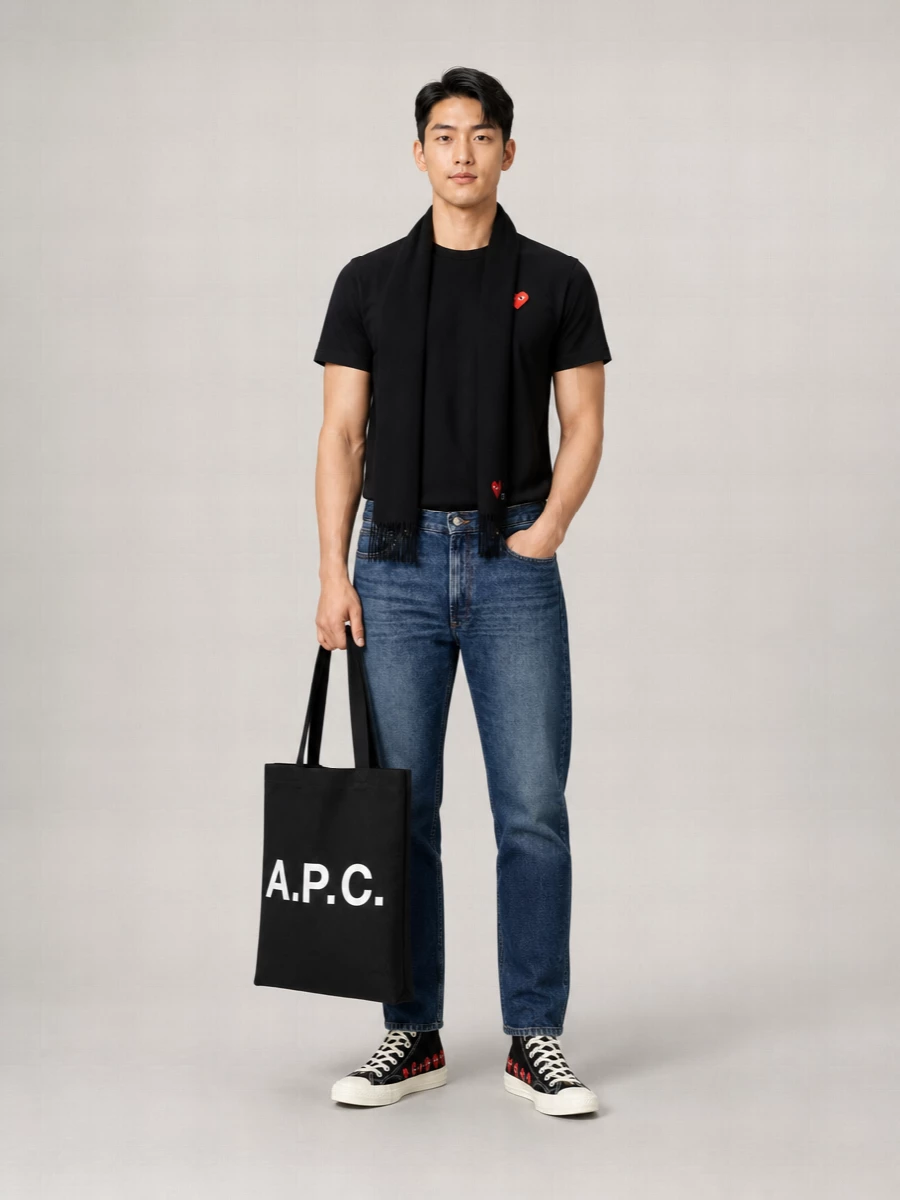 Comme Des Garçons Play Cotton Logo-Patch T-Shirt