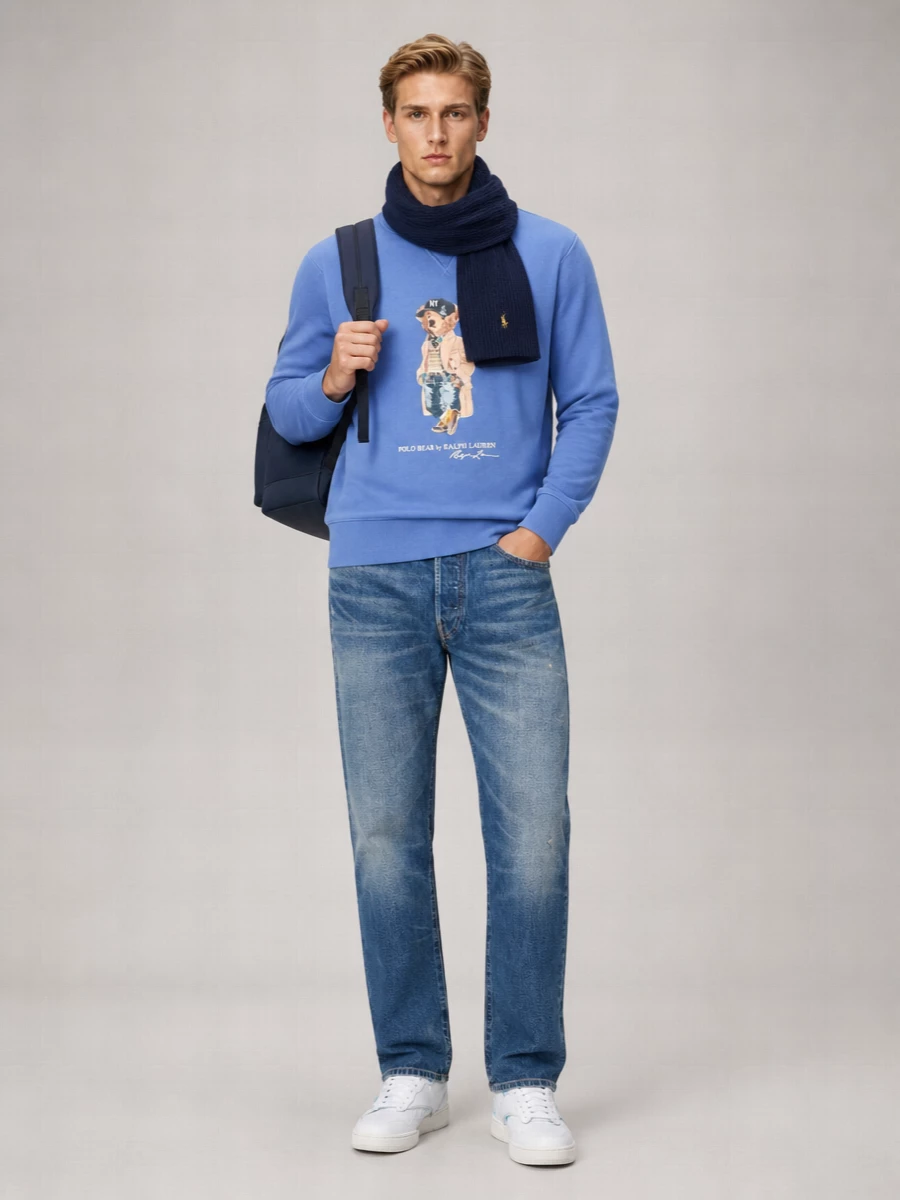 Polo Ralph Lauren Cotton Blend Printed Crewneck Sweatshirt