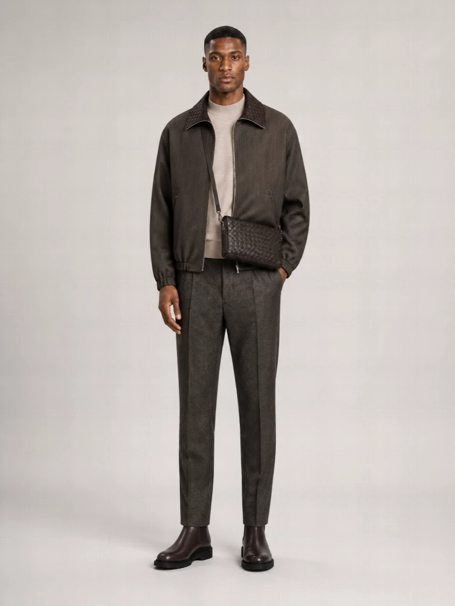Bottega Veneta Striped Single-Breasted Coat