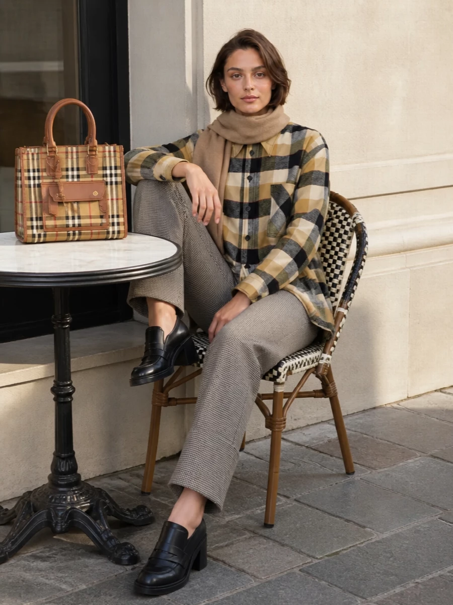 Missoni checked shirt tailored trousers loafers