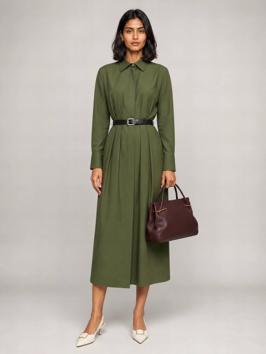 Givenchy Cotton Bicolor Midi Dress