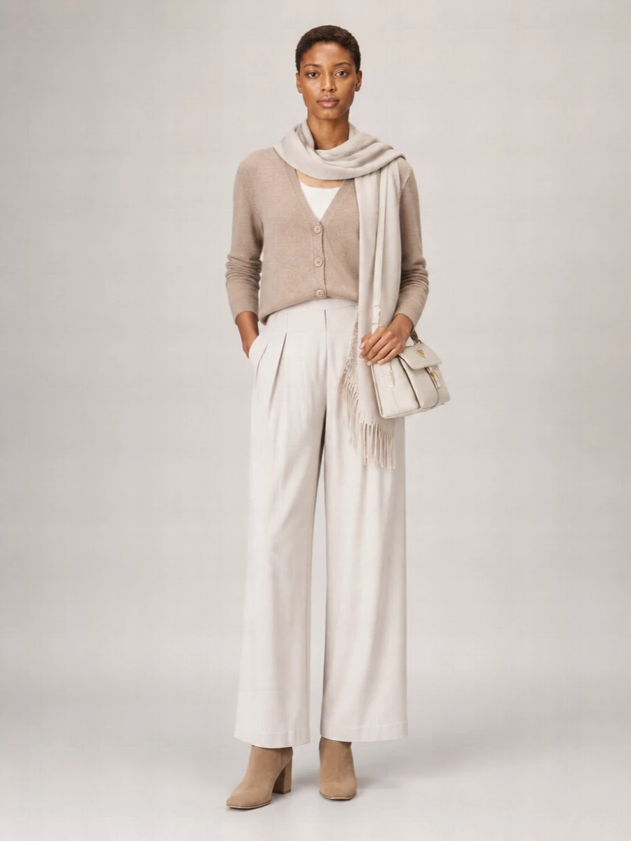 Fabiana Filippi Wool Silk Cashmere V-Neck Ribbed Cardigan