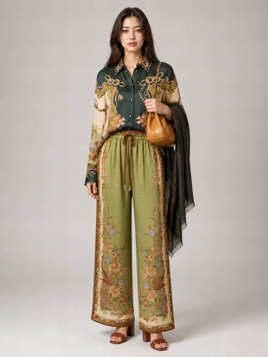Zimmermann Silk Printed Long-Sleeve Shirt