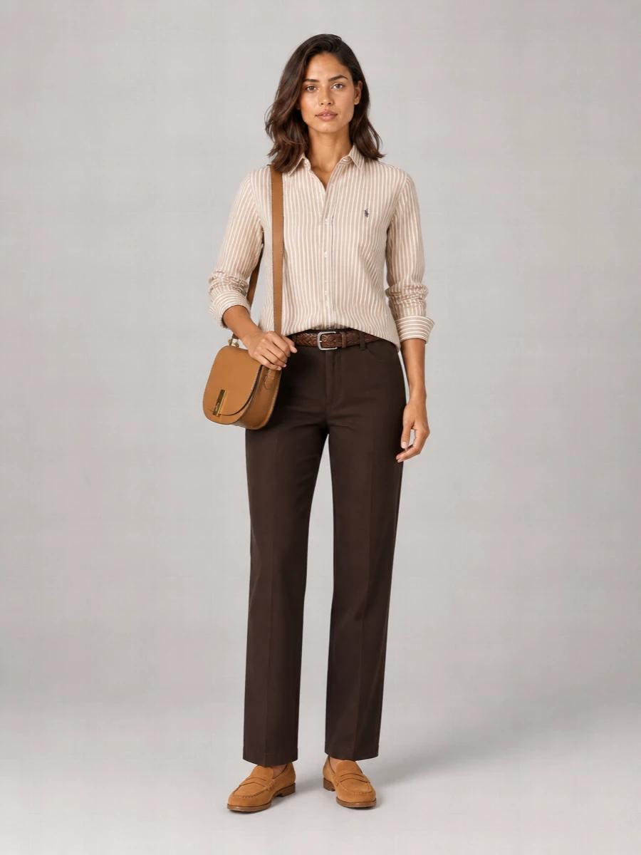 Polo Ralph Lauren Cropped Flared Pleated Chinos