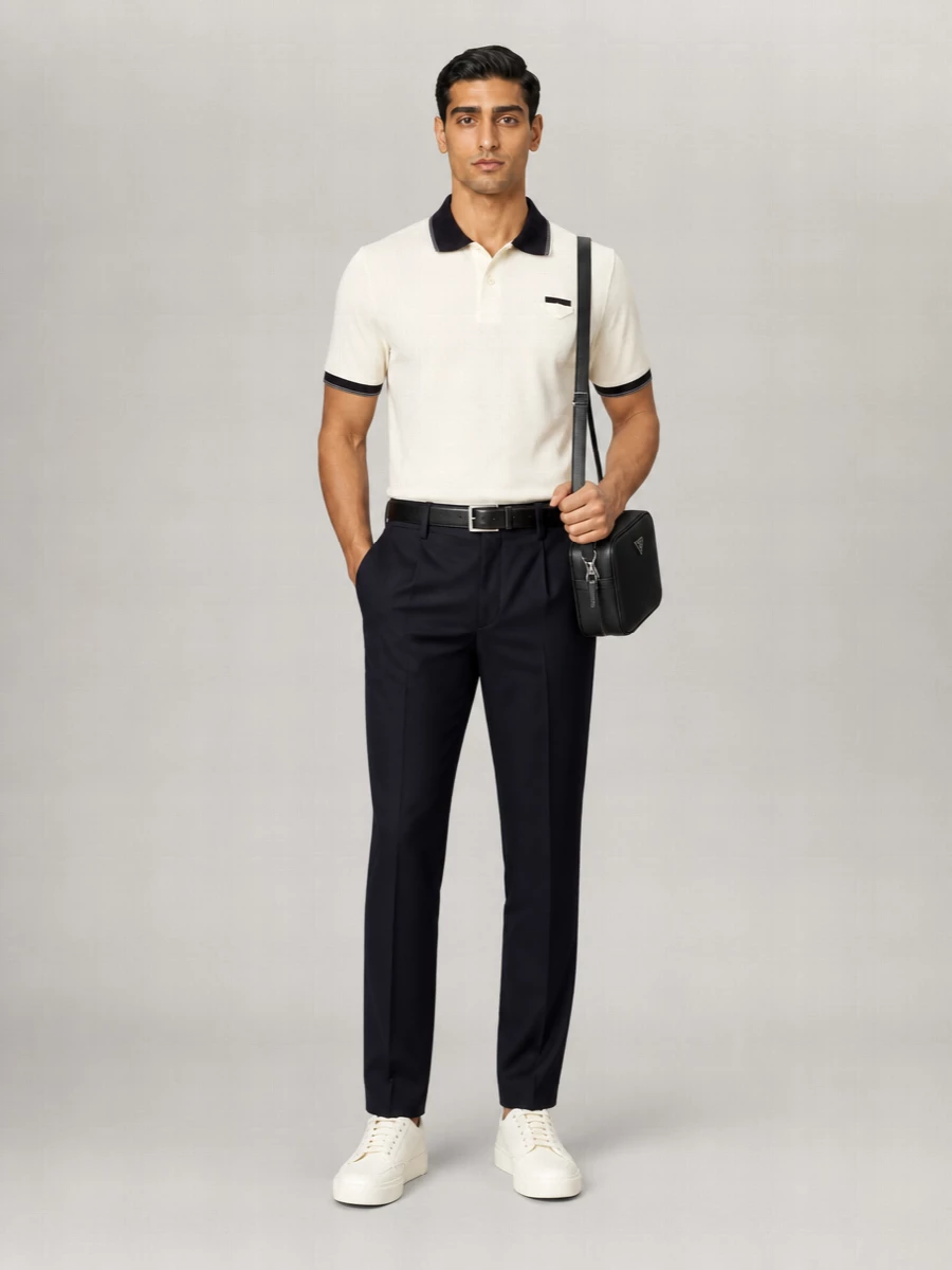 Prada Striped Cotton Piqué Polo Shirt