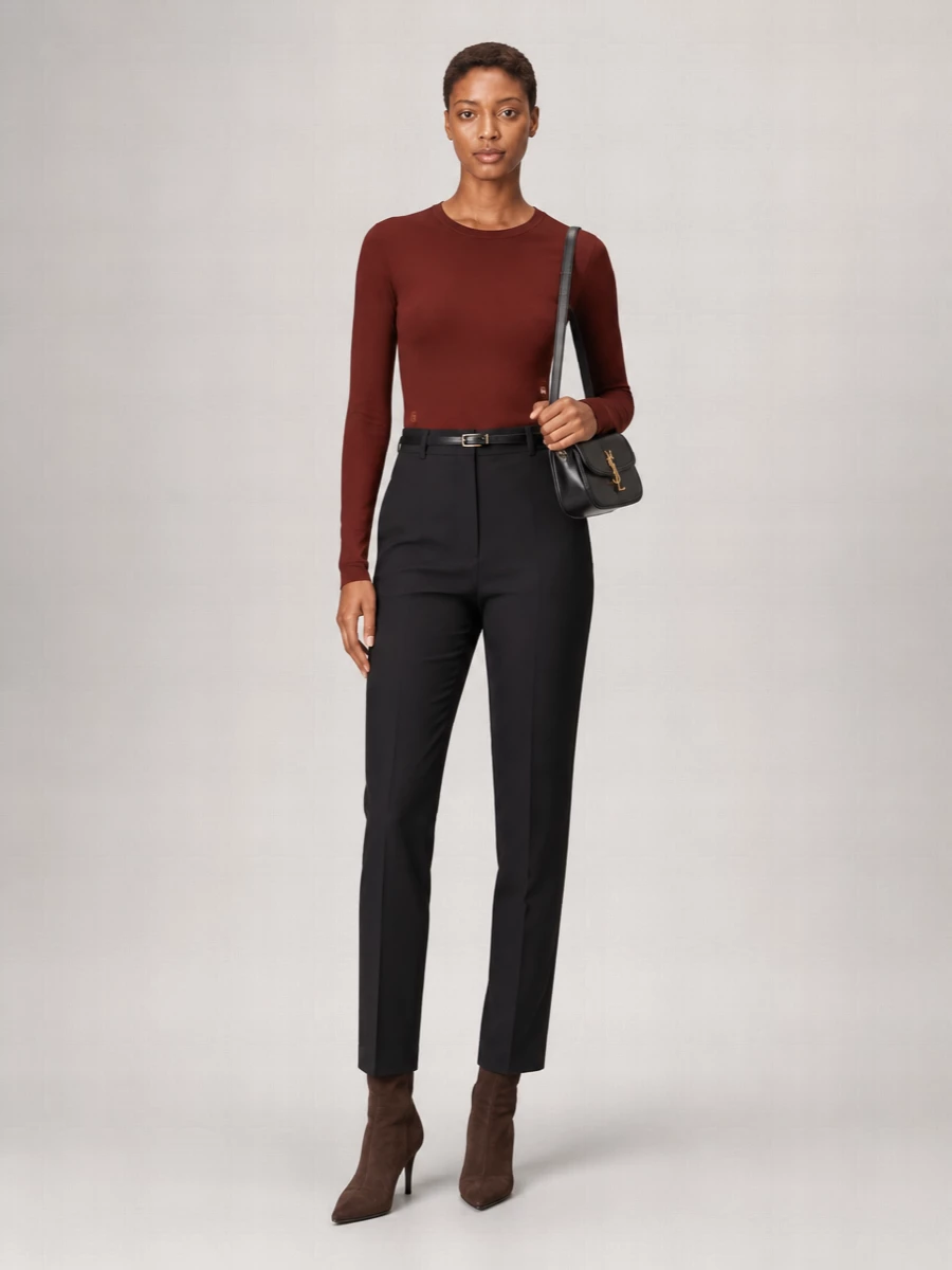 Saint Laurent Short-Sleeve Knit Top