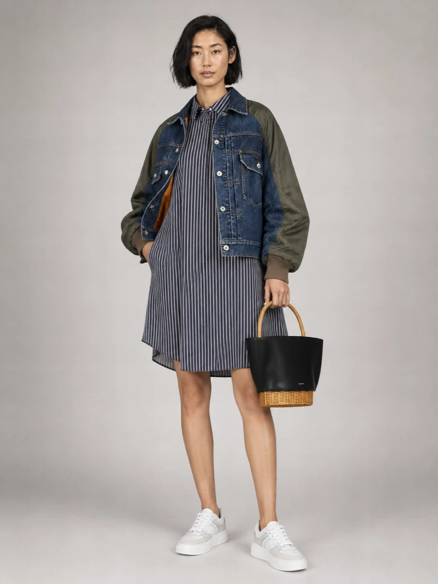 Sacai Denim Hybrid Oversized Jacket