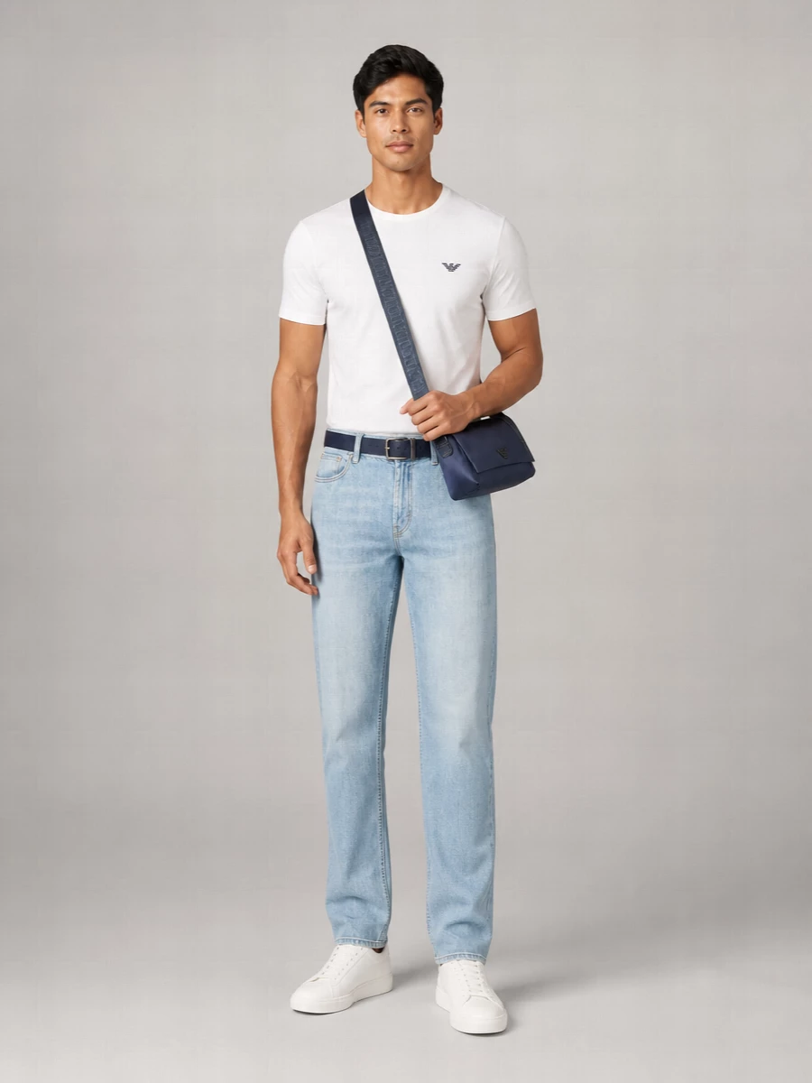 Emporio Armani Cotton Logo-Embroidered Crew-Neck T-Shirt