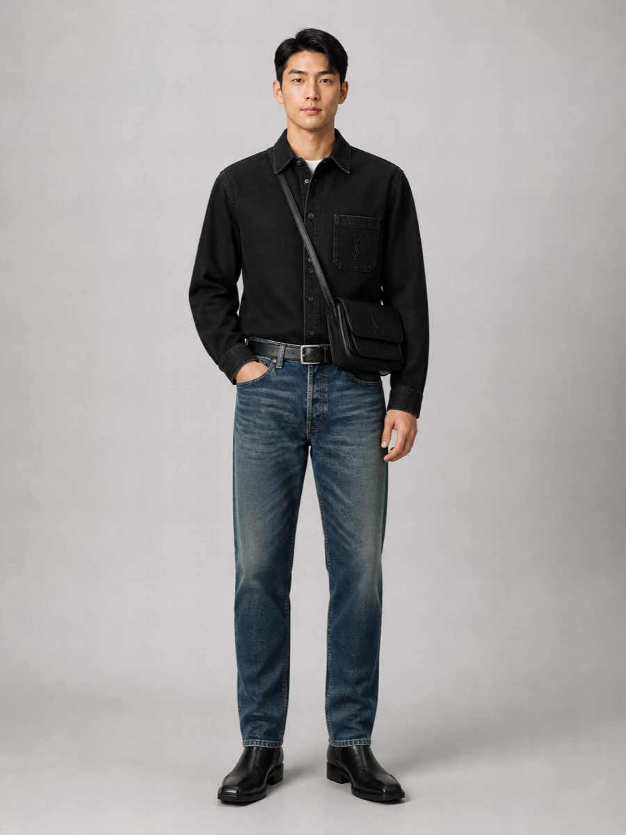Saint Laurent denim tapered relaxed-fit jeans