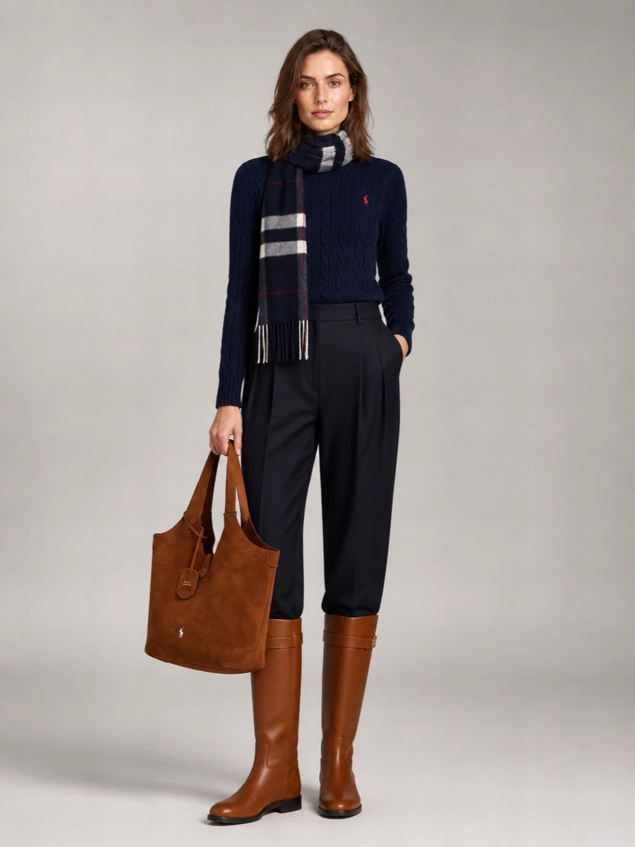 Polo Ralph Lauren Cable-Knit Slim-Fit Wool Cashmere Sweatshirt