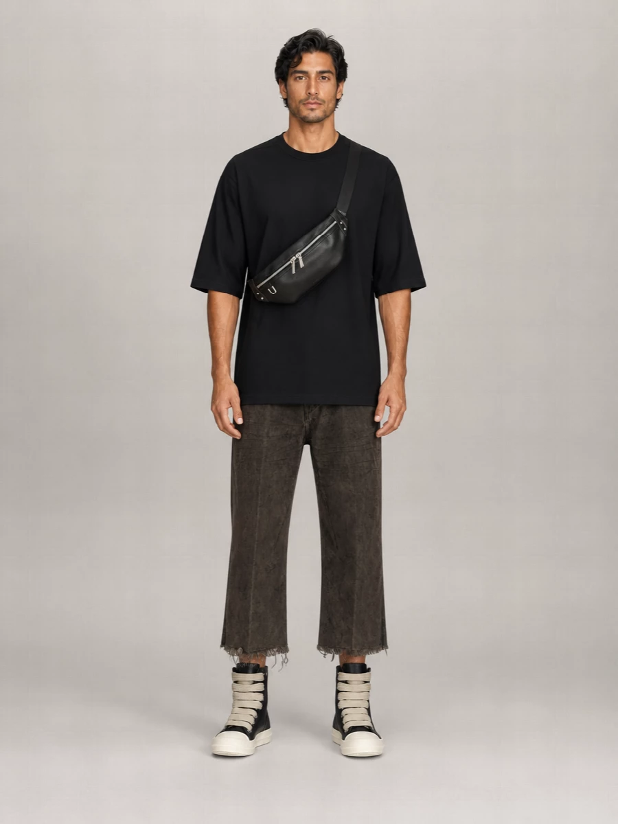 Rick Owens Leather High-Top Sneakers