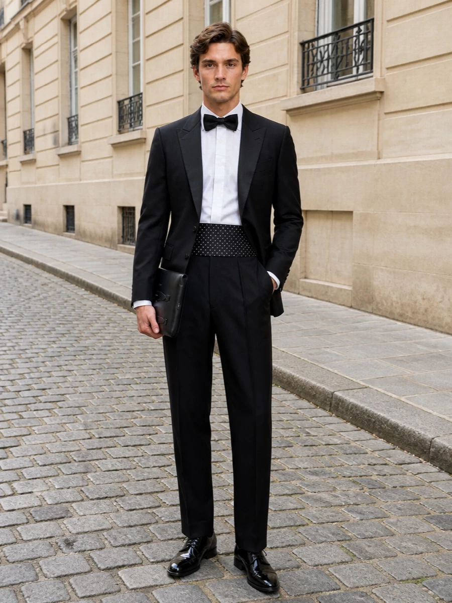 Dolce gabbana tuxedo trousers patent derby cummerbund