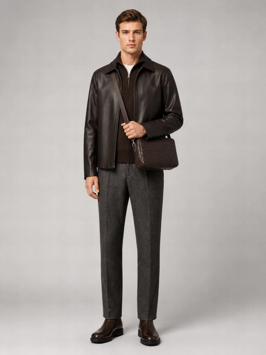 Vince Leather Zip Jacket
