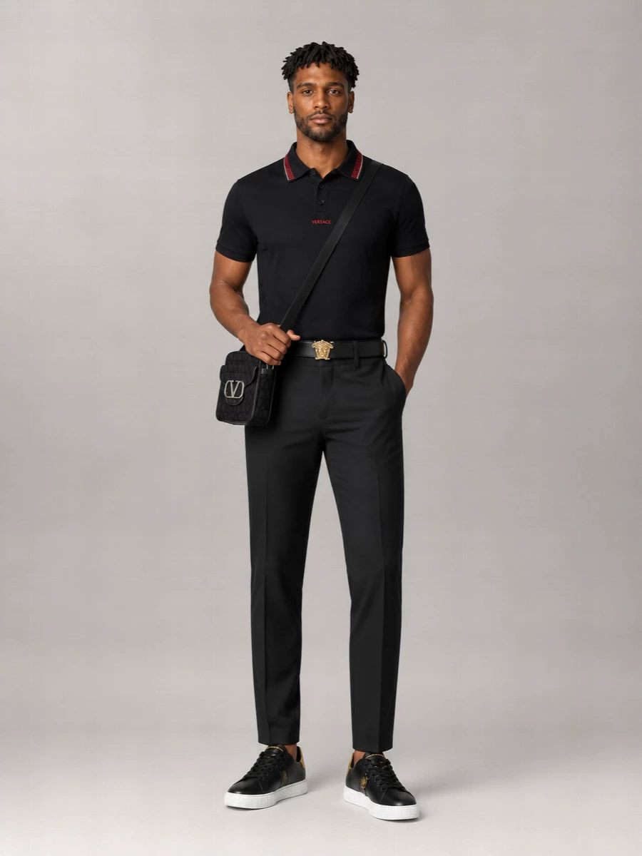 Versace Cotton Piqué Short-Sleeve Polo Shirt
