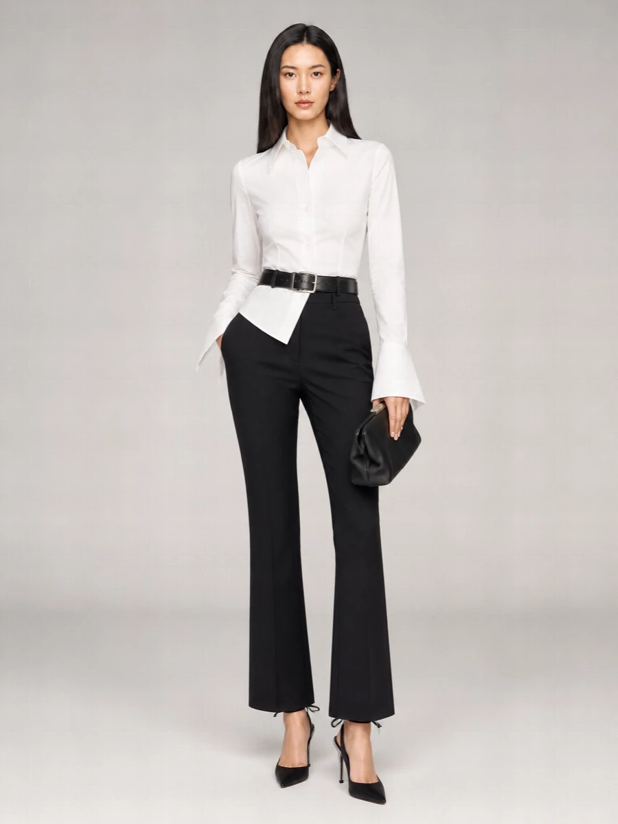 The Attico Virgin Wool Flared Trousers