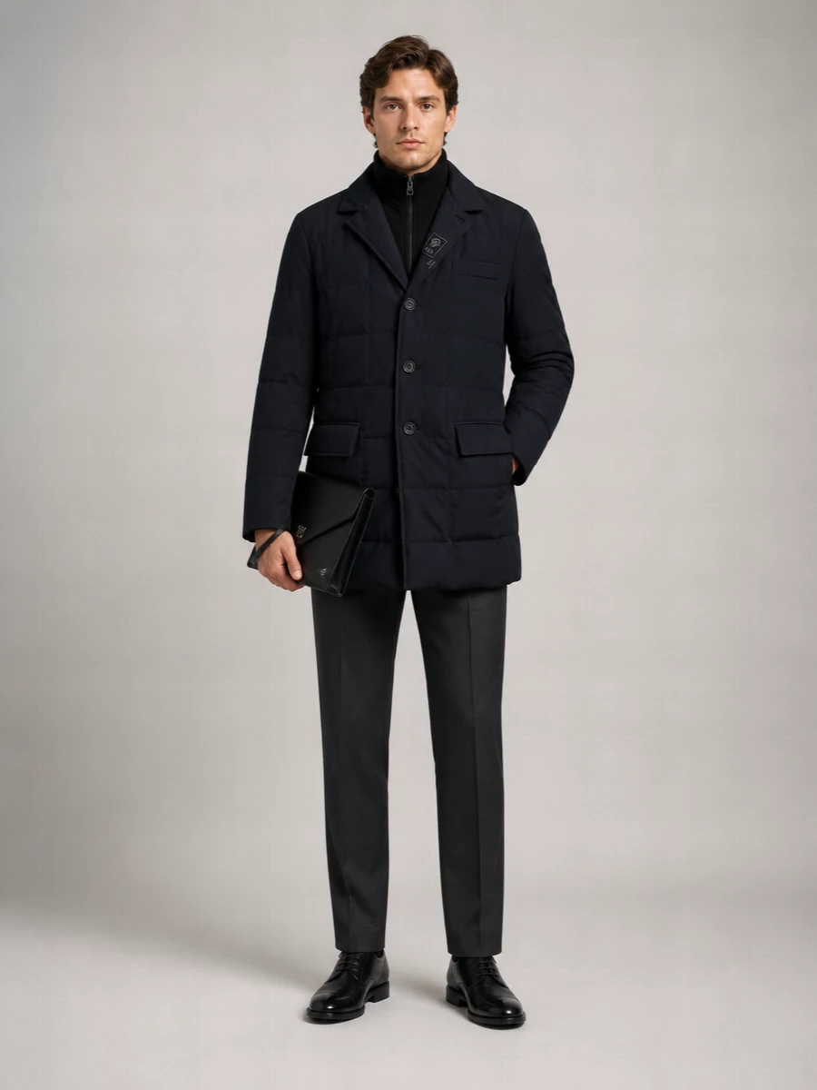 Fay Down Quilted Double Breasted Coat