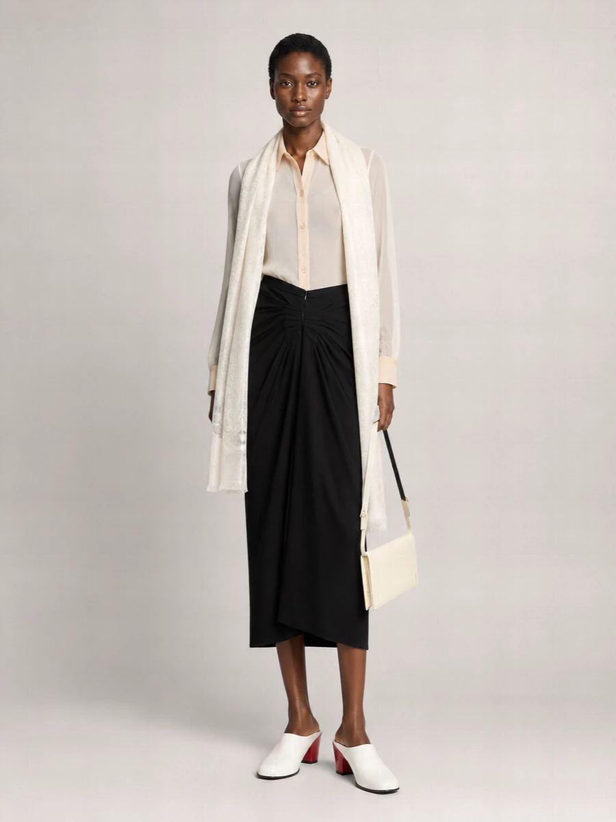 Dries Van Noten Silk Semi-Transparent Asymmetric Shirt