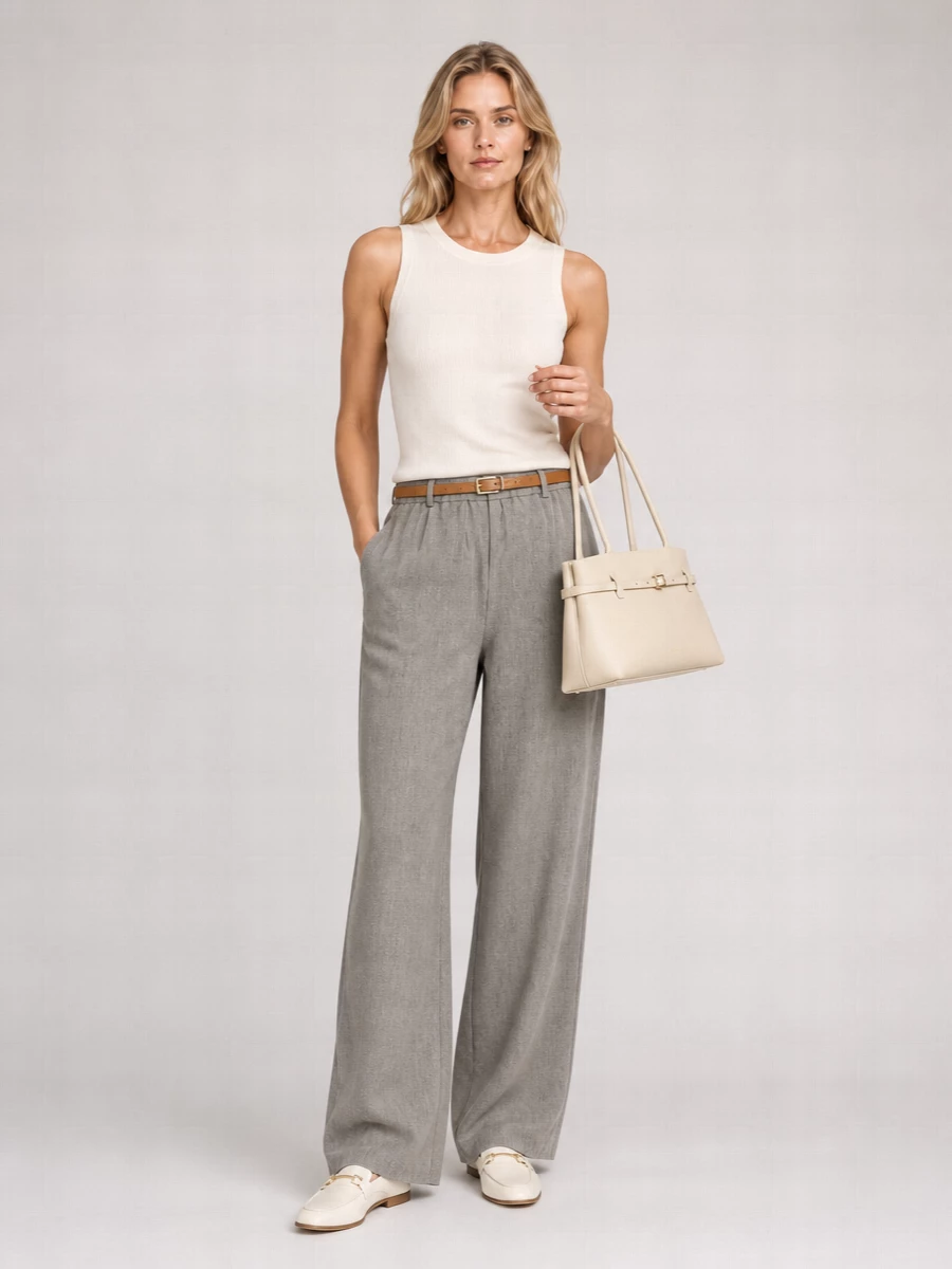 Loulou Studio Linen Blend Pleated Wide-Leg Trousers