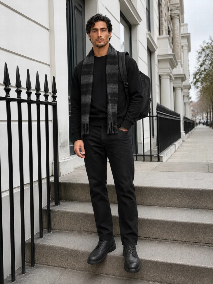 Carhartt black jeans crewneck timberland boots