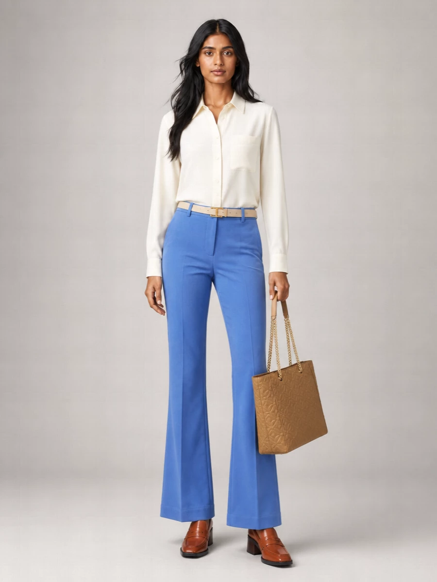 Michael Kors Triacetate Blend Pant With Practical Pockets