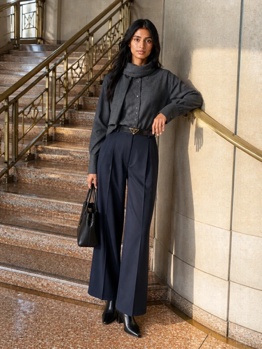 Darkpark wide leg trousers prada ankle boots