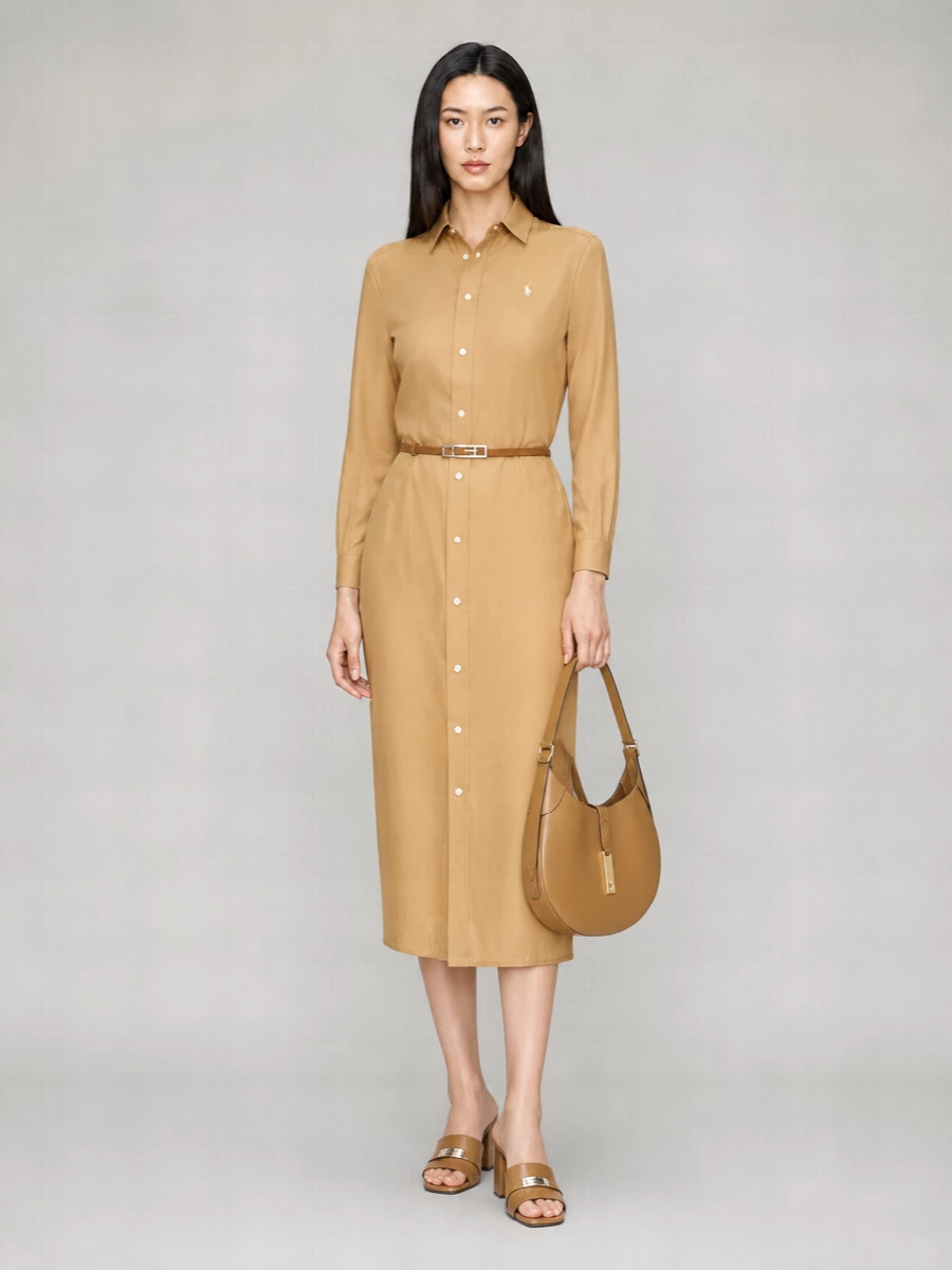 Polo Ralph Lauren Cotton Linen Midi Dress