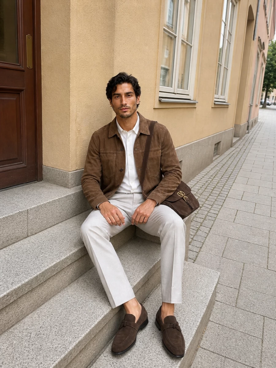 Giorgio brato suede jacket brunello trousers